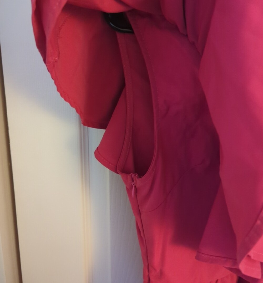 Pink Ruffle V-Neck Dress - Picture 4 of 7